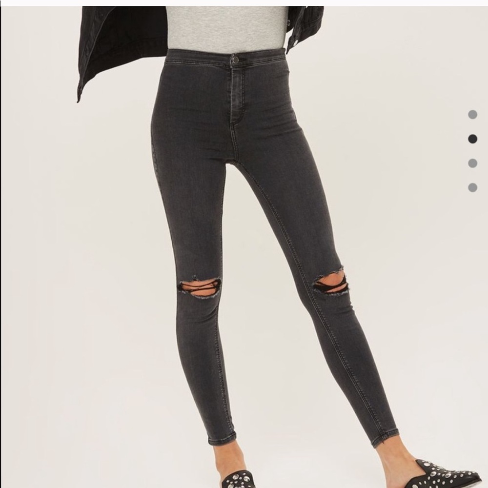 Topshop Joni Knee Rip Denim
